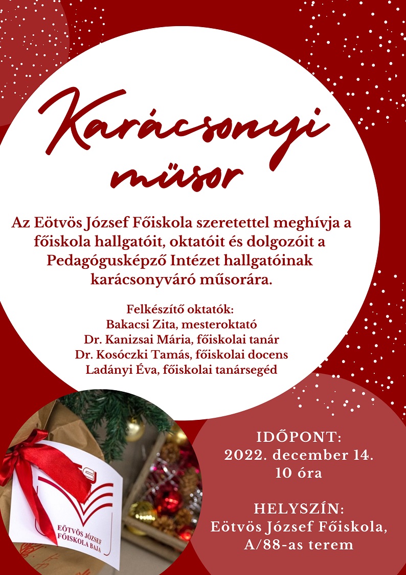 Karácsonyi műsor az EJF-en.