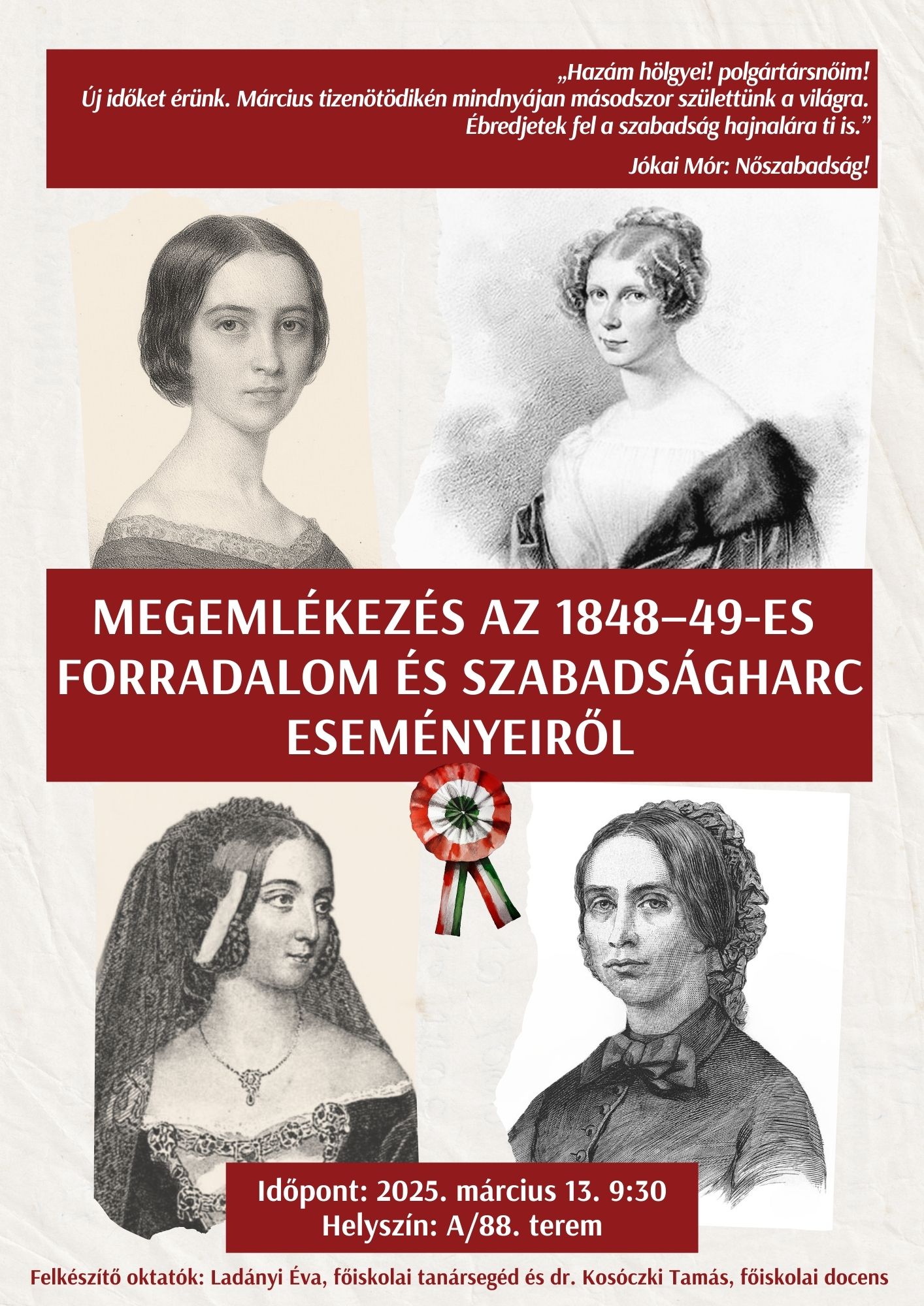 Március 15-i ünnepség a főiskolán.