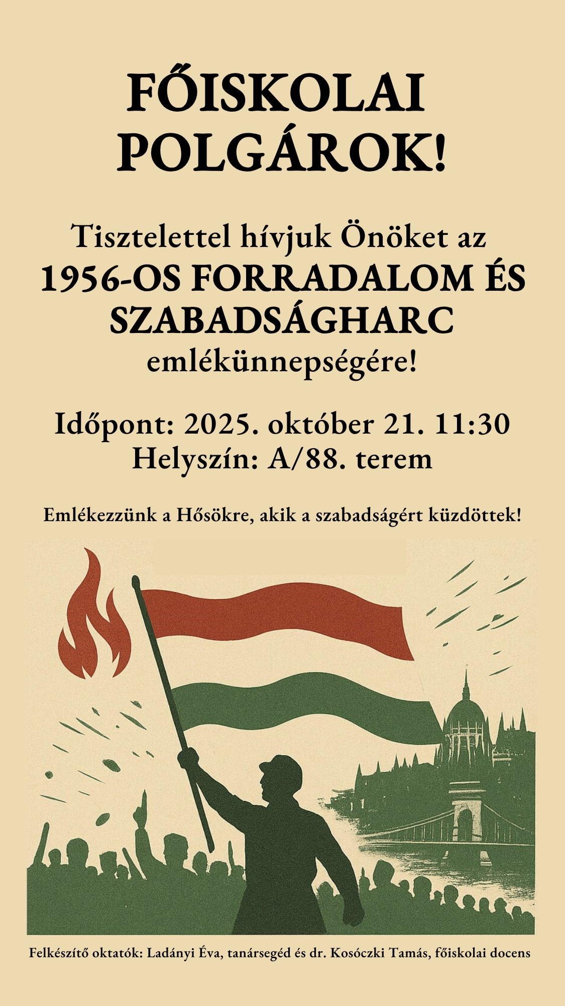 Október 23-i emlékünnepség plakátja.
